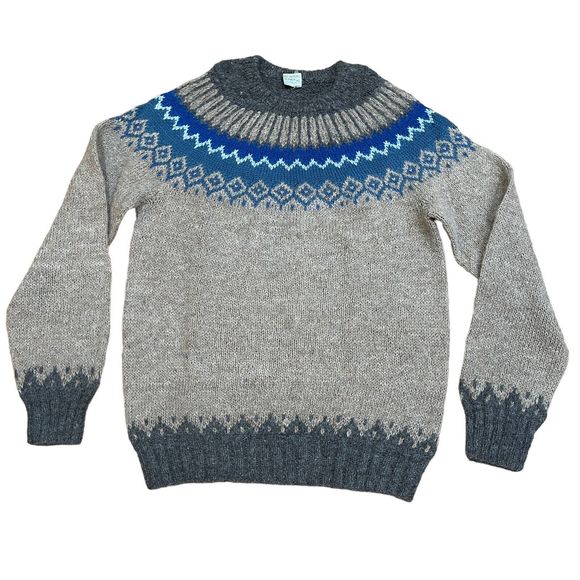 Vintage Handmade Alpaca Ski Sweater Womens Size XL Fair Isle